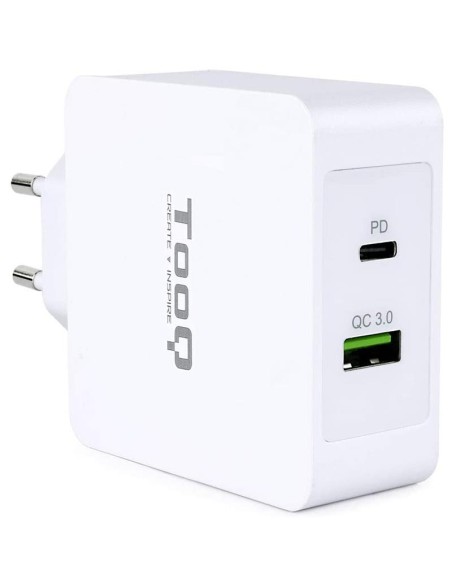 CARGADOR SMARTPHONE/TABLET TOOQ USB-C + USB-A 3.0 48W FAST CHARGER