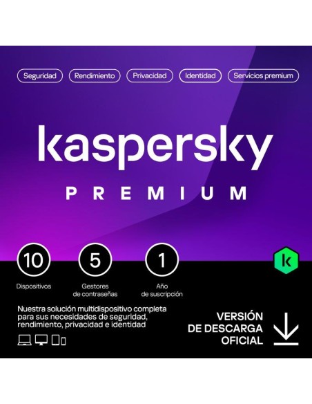 ANTIVIRUS KASPERSKY PREMIUM 1YEAR 10L PC/MAC/ANDROID/IOS L.ELECTRONICA