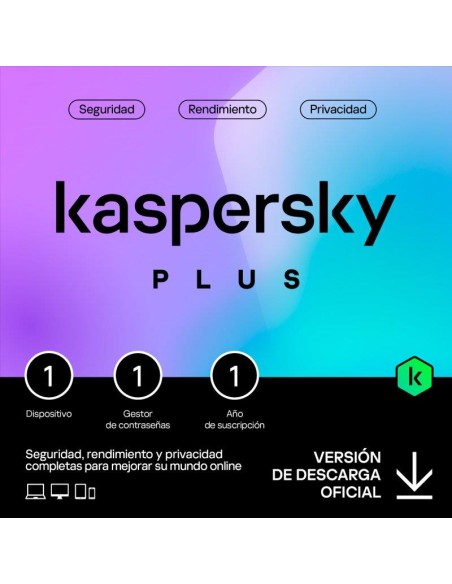 ANTIVIRUS KASPERSKY PLUS 1YEAR 1L PC/MAC/ANDROID/IOS L.ELECTRONICA