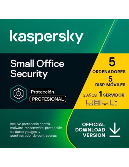 ANTIVIRUS KASPERSKY SMALL OF. SEC. 1L SERVER + 5L PC + 5L ANDROID L.ELEC