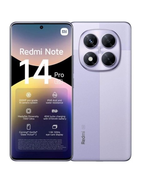 SMARTPHONE XIAOMI REDMI NOTE 14 PRO 6.67 12GB/512GB/200MP/NFC/5G PURPLE